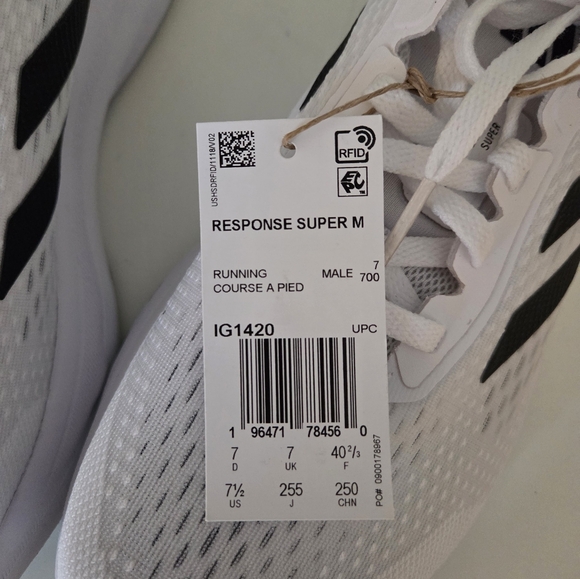 🆕️ Adidas Men's White Response Super M Running Sneakers Size 7.5 - Picture 7 of 10